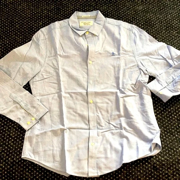 Original Penguin | Shirts | Mens Penguin Large Slim Fit Dress Shirt Blue |  Poshmark